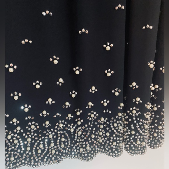 Black cocktail dress with pearl and crystal details. New with tags! XL - Picture 4 of 6